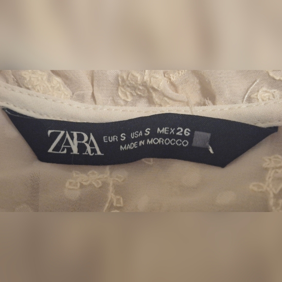 Zara Cream Midi Dress with Ruffle Details - Picture 6 of 11